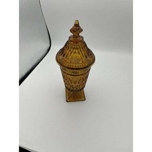 MT. VERNON INDIANA Amber CANDY DISH Vintage